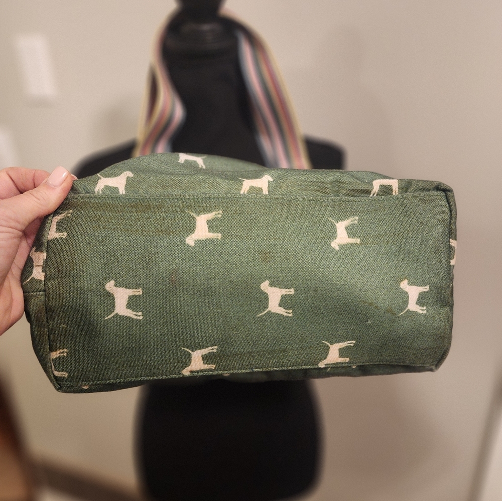 Joules Green Dog Print Tote Bag - Picture 3 of 8